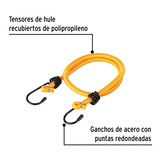 Tensores elásticos amarillos de 60 cm