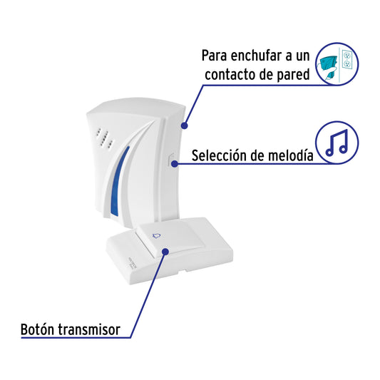 Timbre inalámbrico con clavija, 36 tonos, VOLTECK BASIC · vista 2