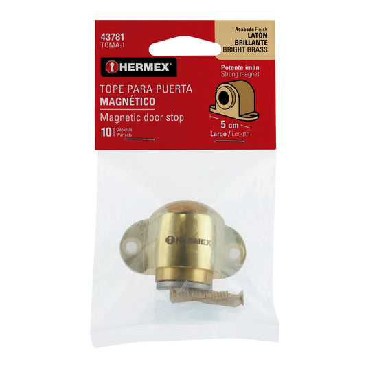 Tope para puerta magnético acabado latón brillante