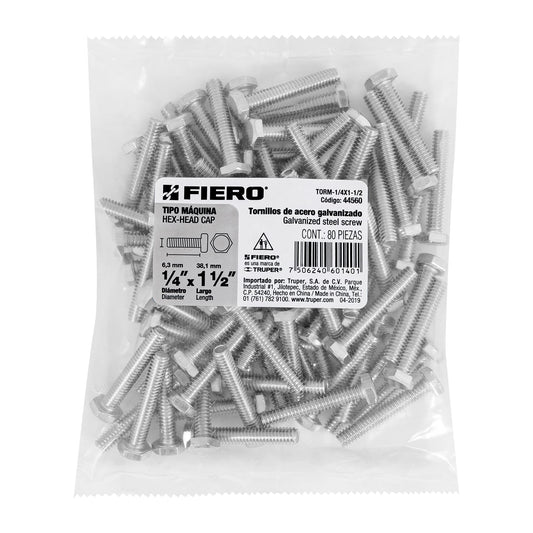 Tornillos tipo maquina 1/4 x 1-1/2
