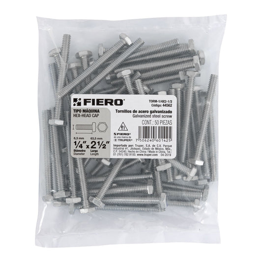 Tornillos tipo maquina 1/4 x 2-1/2