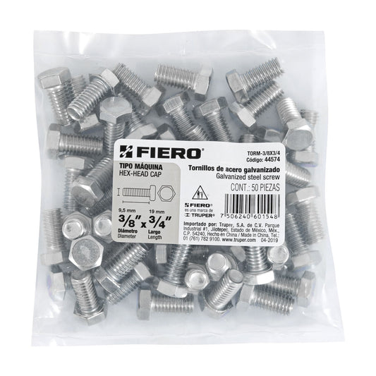 Tornillos tipo maquina 3/8 x 3/4