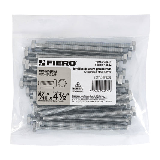 Tornillos tipo maquina 5/16 x 4-1/2