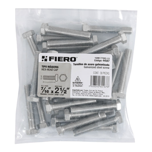 Tornillos tipo maquina 7/16 x 2-1/2