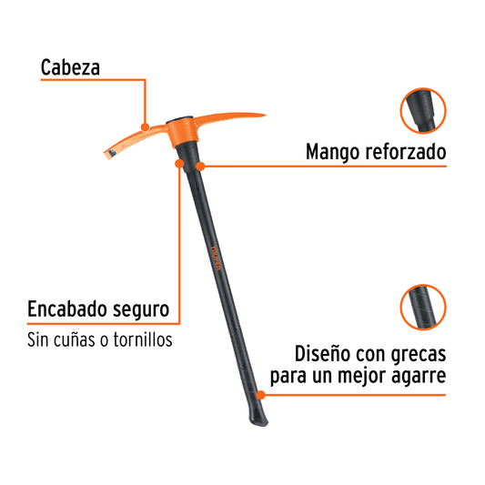 Talacho-pico 4 lb mango fibra de vidrio