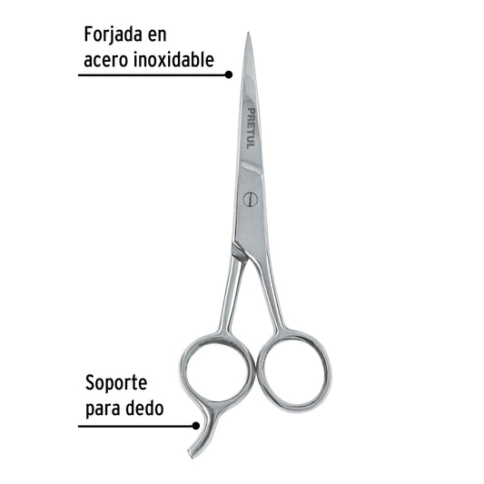 Tijera estilista con gancho acero 5-1/2