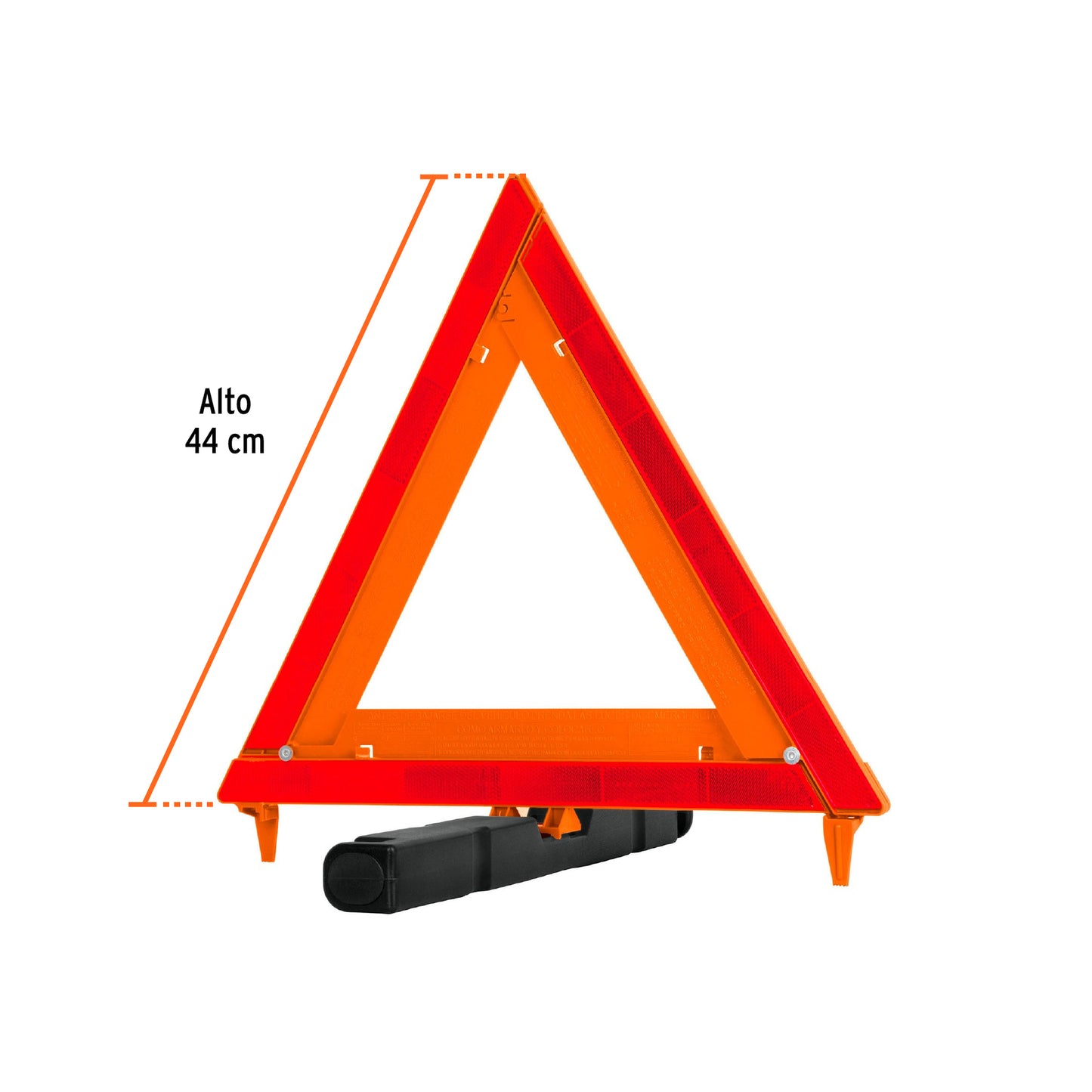 Triángulo de seguridad de 44 cm de alto con estuche plástico