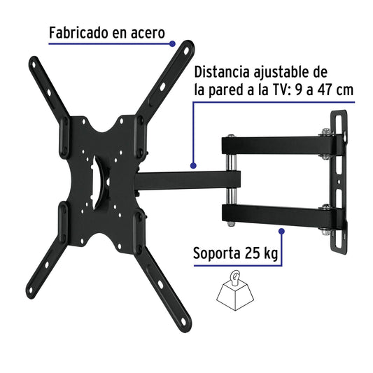 Soporte para pantallas de 23 a 42 pulgadas con movimiento angular y articulado