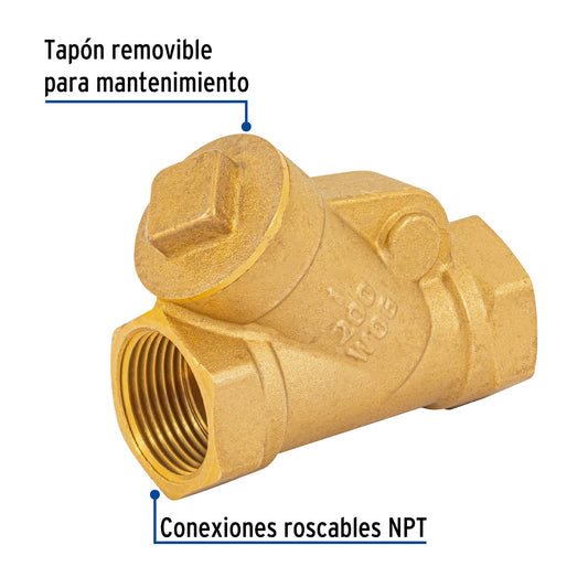Válvula check de latón 1"