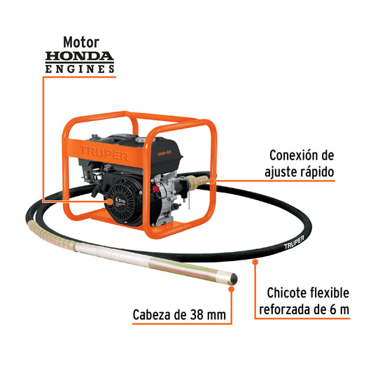 Vibrador para concreto, a gasolina, 163 cc, 5.5 HP · vista 2