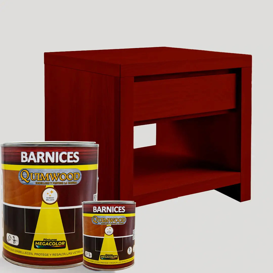 Barniz entintado Megacolor 3 en 1 para madera con acabado brillante