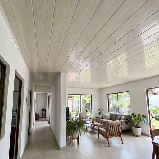 Imagen ilustrativa de Cielo Raso PVC Beige Brillante H04 instalado