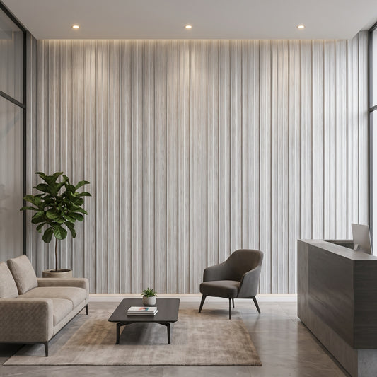 Imagen ilustrativa de Panel PS Decorativo Luxury Plateado instalado