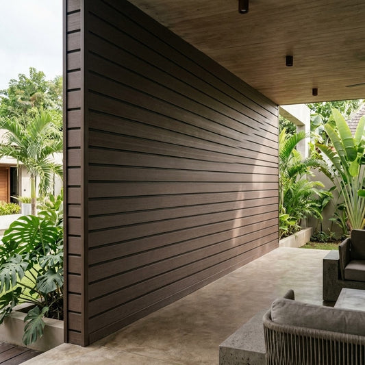 Imagen ilustrativa de Panel WPC Exterior Wengue 06 instalado