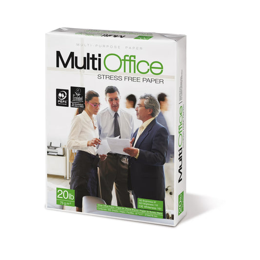 Caja de 10 resmas de papel bond Multi Office blanco carta 8.5×11 de 75 g/m²