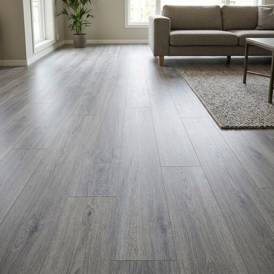 Imagen ilustrativa de Piso SPC Click Gris Cenizo S011 instalado