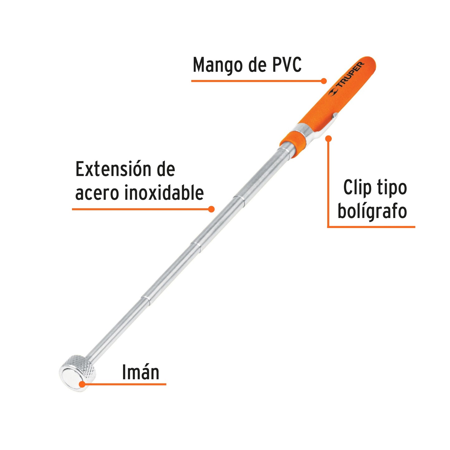 Imán Extensible de Acero Inoxidable, 3.6 kg