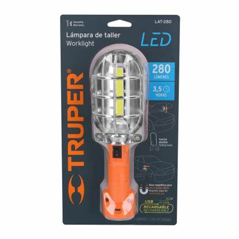 Lámpara LED 280 lm de Taller, Recargable