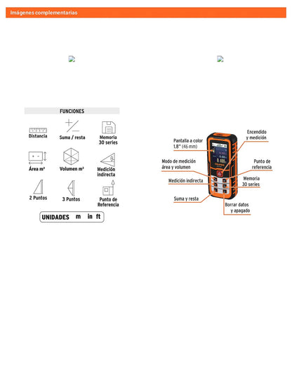 Medidor laser de distancia 0.05 a 40 m