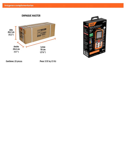 Medidor laser de distancia 0.05 a 40 m