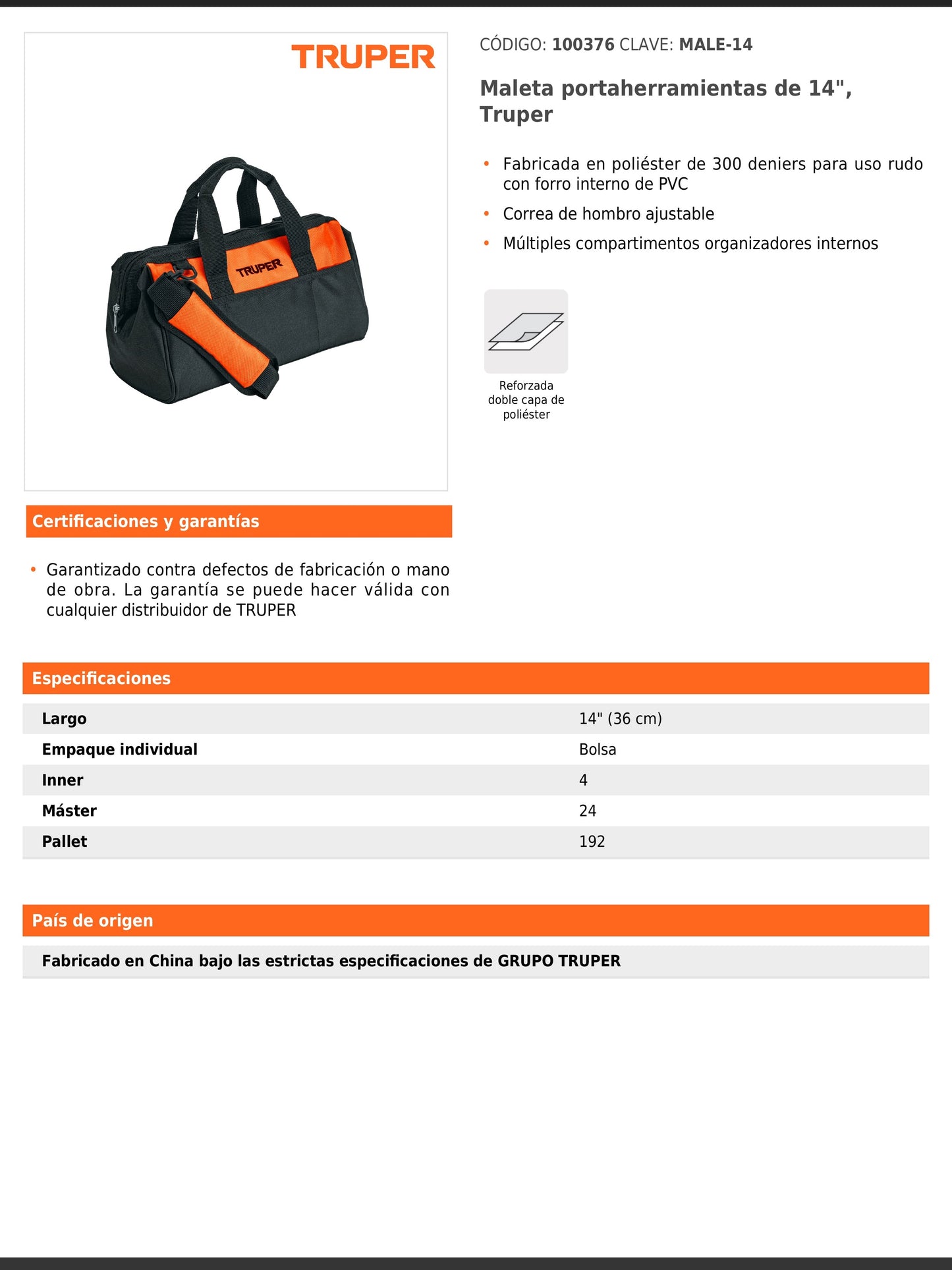 Maleta portaherramientas de 36 cm