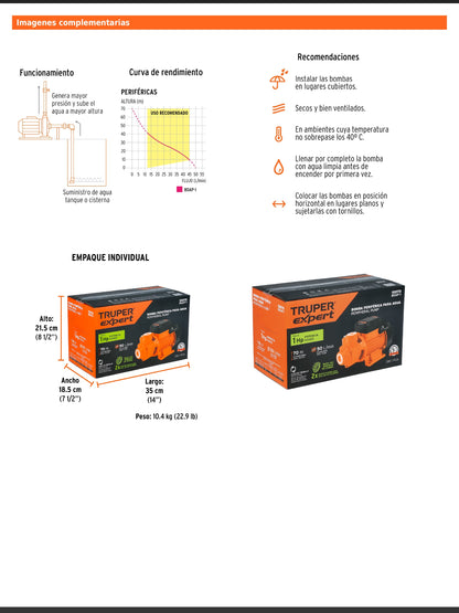 Bomba periférica de 1 HP agrícola