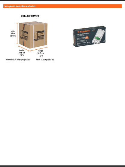 Báscula electrónica de bolsillo de 500 g