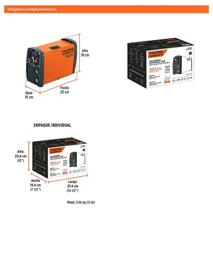 Mini soldadora inversora 100A de 127V