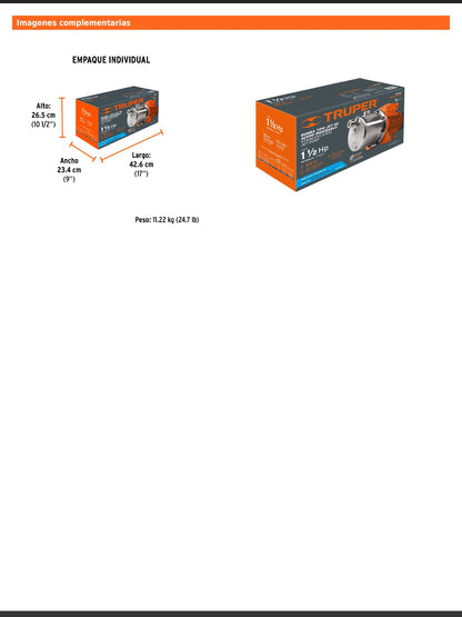 Bomba tipo jet de acero inoxidable de 1 1/2 HP