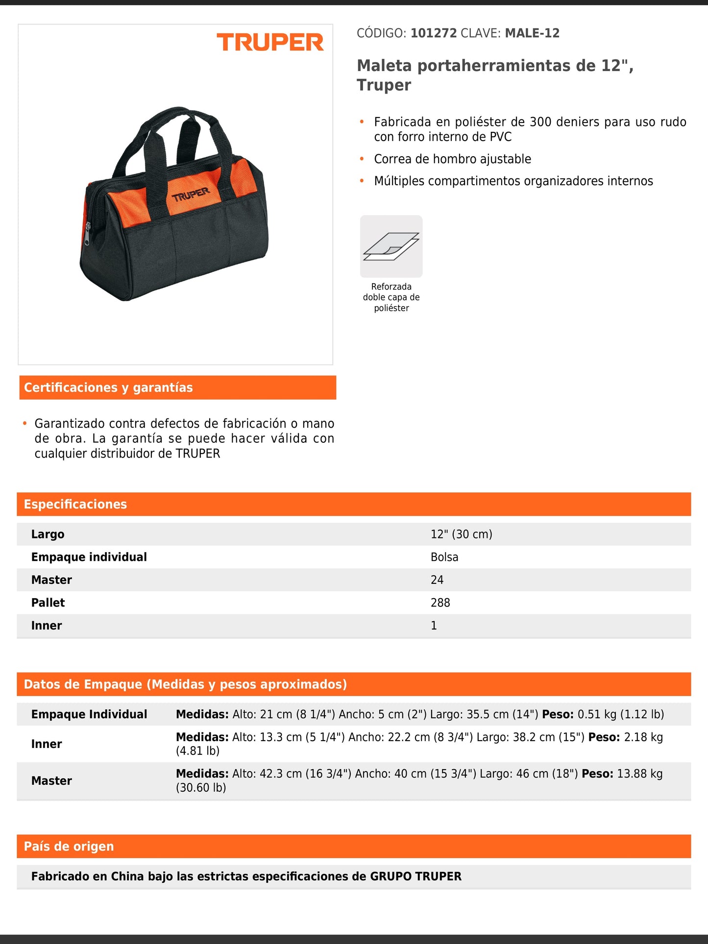 Maleta portaherramientas de 30 cm
