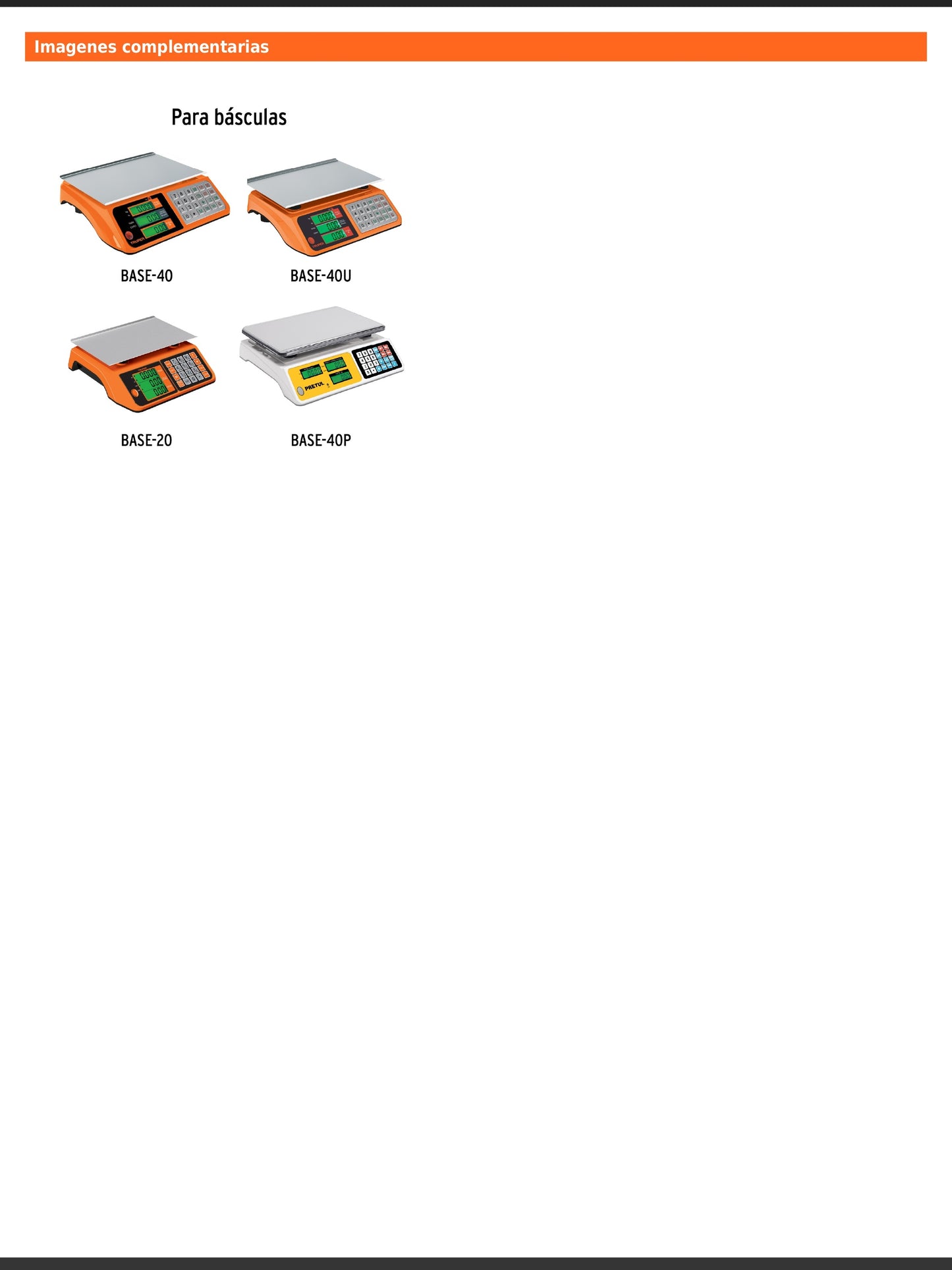 Pata ajustable para báscula electrónica de mesa 40 kg