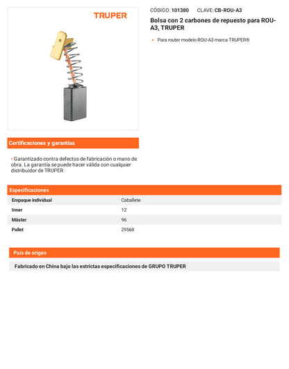 Ficha tecnica - 2 carbones para ROU-A3 - SKU 101380