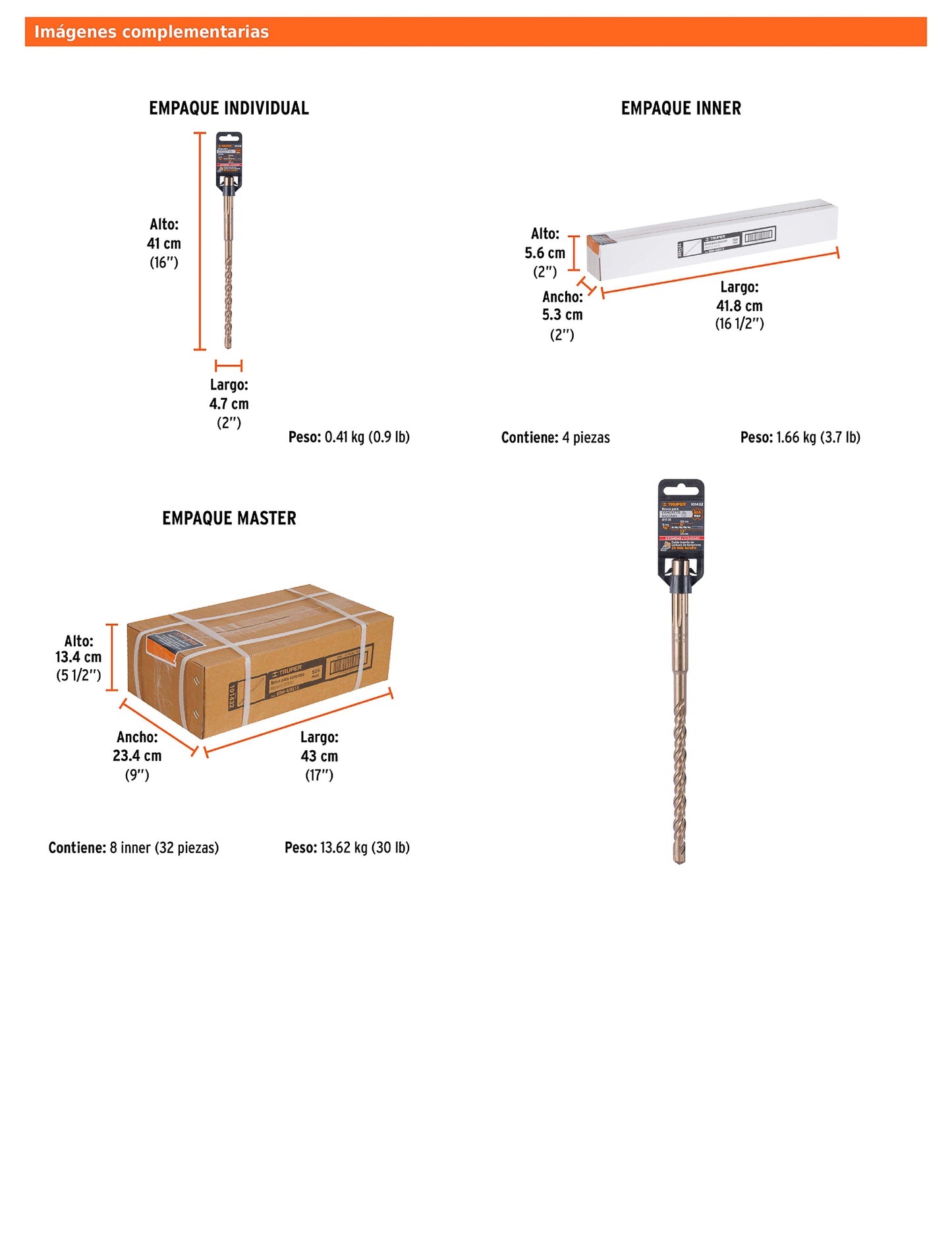 Broca SDS max de 5/8" x 13"