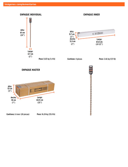 Broca SDS max de 3/4" x 21"