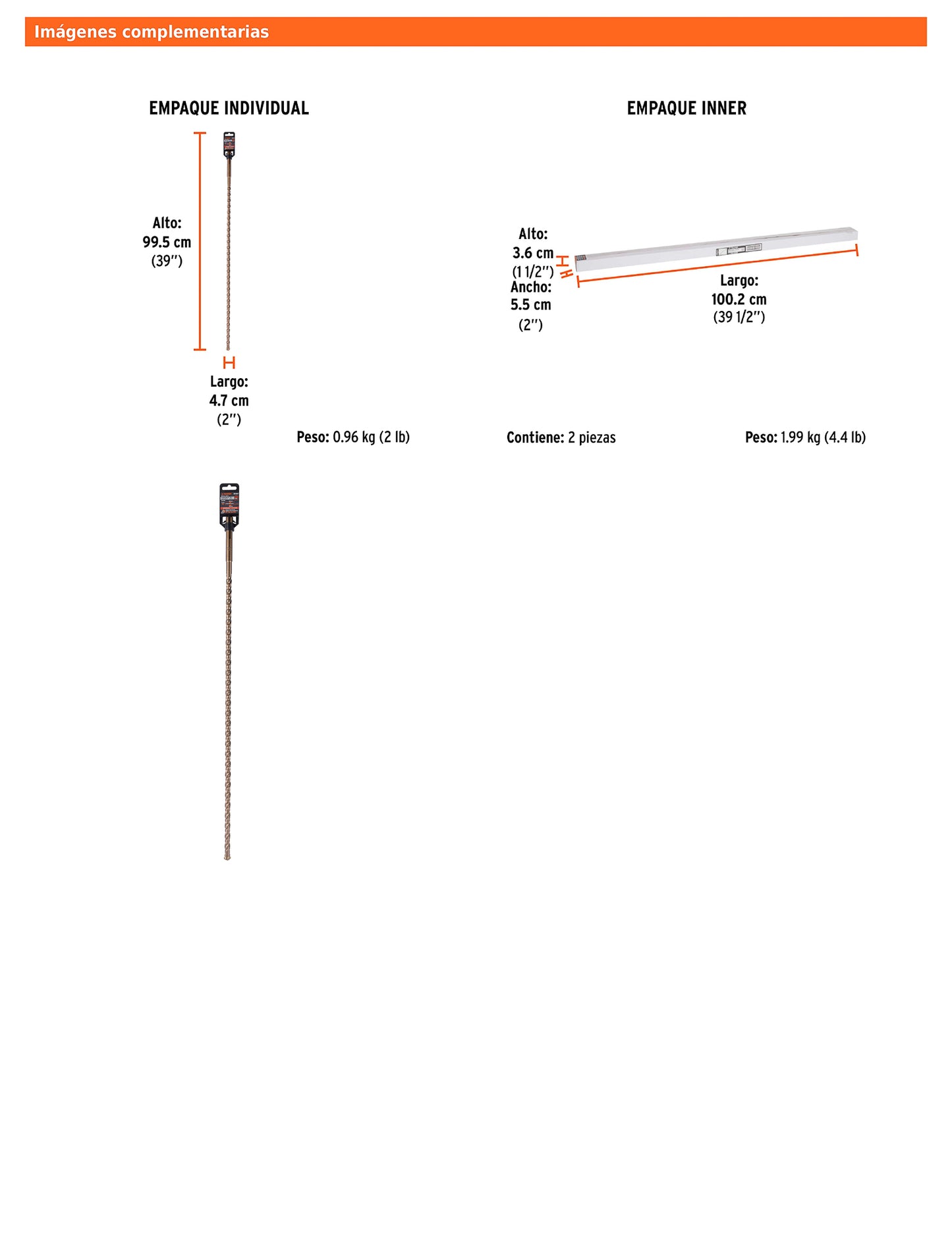 Broca SDS max de 3/4" x 36"