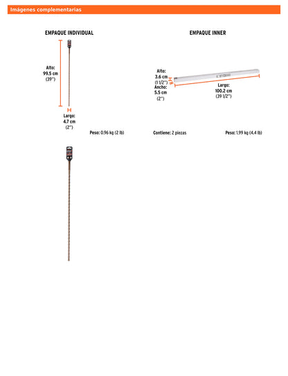 Broca SDS max de 3/4" x 36"