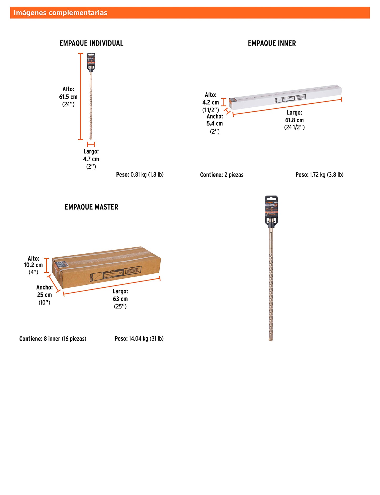 Broca SDS max de 7/8" x 21"