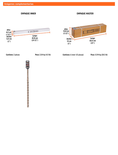 Broca SDS max de 1" x 21"