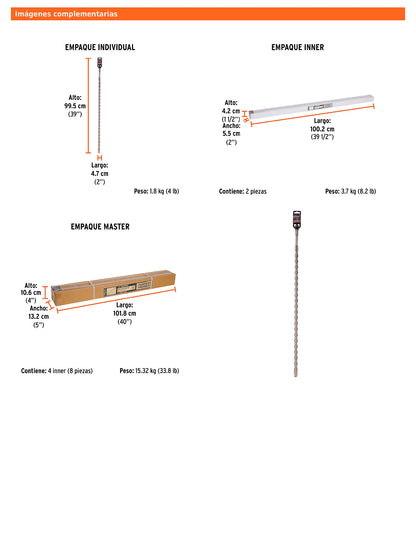 Broca SDS max de 1" x 36"