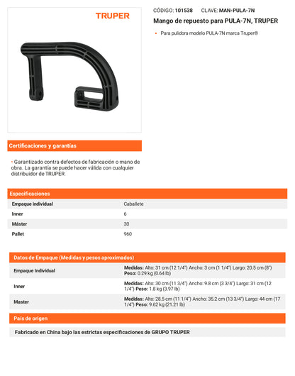 Ficha tecnica - Mango para PULA-7N - SKU 101538