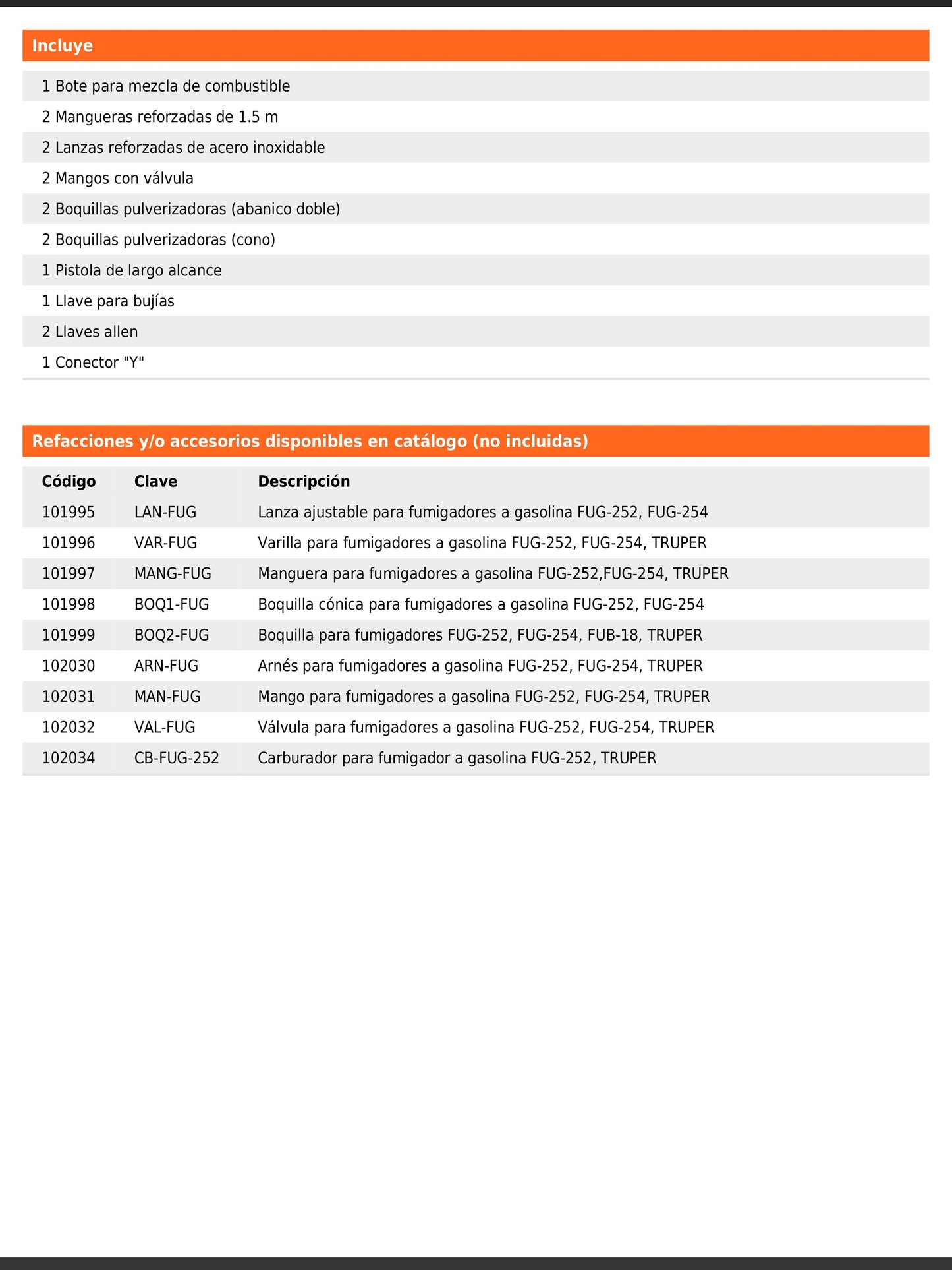 Fumigador de 25 L con motor a gasolina de 2 tiempos