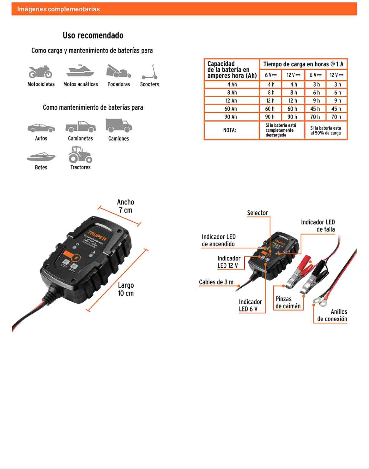 Cargador mantenedor 1 A 6/12V