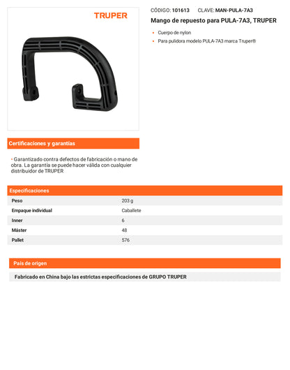 Ficha tecnica - Mango para PULA-7A3 - SKU 101613