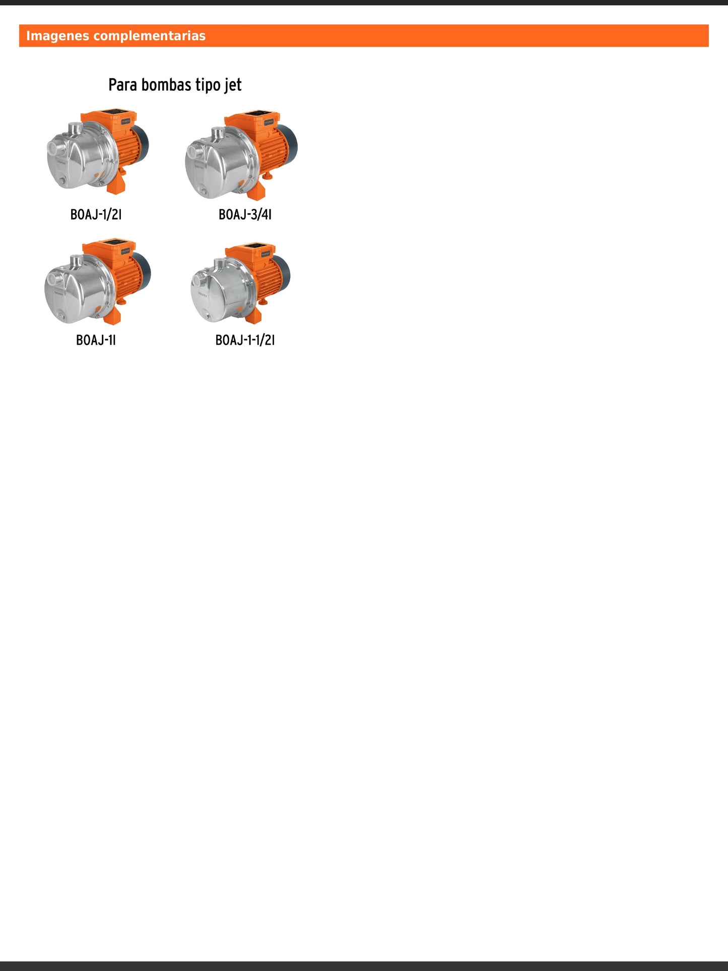 Kit de empaque y tornillo de drenaje para bombas tipo Jet inox
