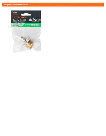 Conector 1/2pulg. macho tipo garra de aluminio
