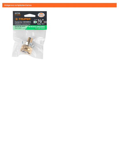 Conector 1/2pulg. hembra tipo garra de aluminio
