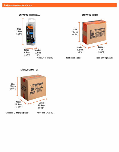 Puntas de Cruz PH2 de 4"  Estuche con 5 unidades