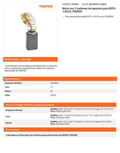 Ficha tecnica - 2 carbones para ROTO-1/2A10 - SKU 101816
