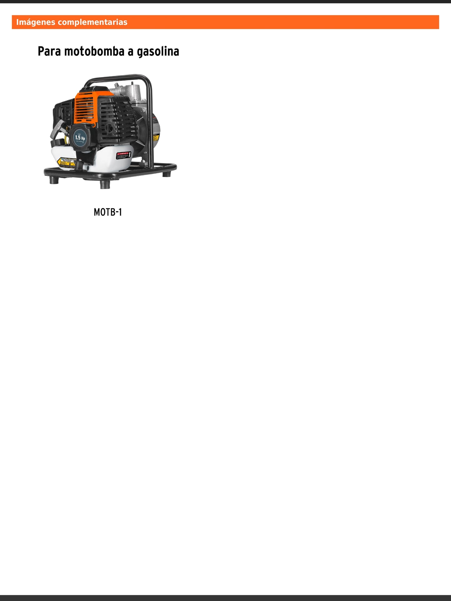 Carburador para motobomba a gasolina MOTB 1