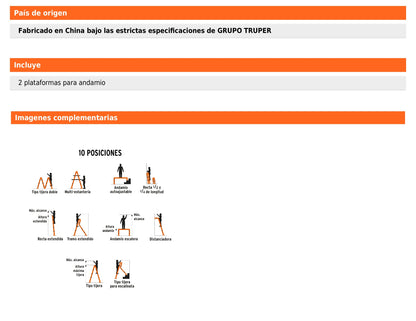 Escalera multiposición de 16 peldaños Tipo I fabricada en aluminio